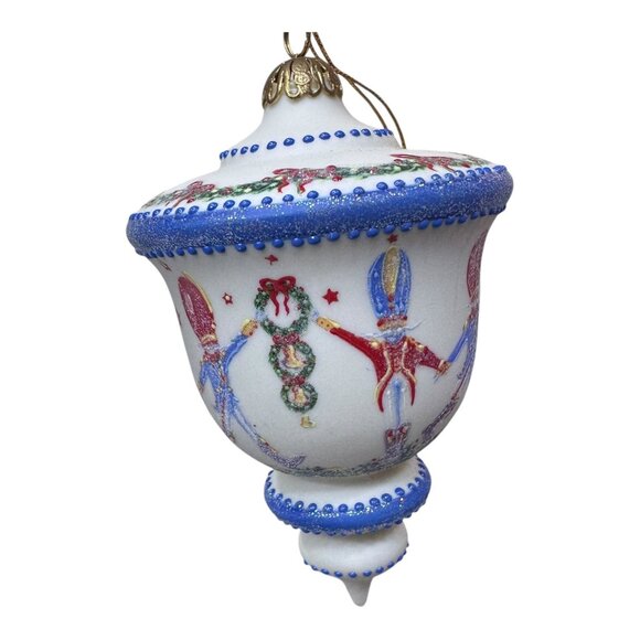 Rhyn Rivet Fine Porcelain Hand Painted Holiday 3 Toy Soldier Glitter Ornament - Picture 2 of 7